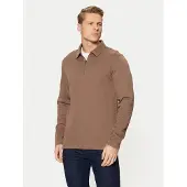 Selected Polo A Maniche Lunghe Uomini Marrone M