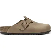 Birkenstock per donna. 1018147 Zoccoli in Pelle Boston (Vestibilità Regolare) marrone (41), Basso, Nessuno, Casual