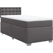 Syfax Giroletto a Molle con Materasso Grigio 100x200 cm in Pelle finta