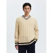 Selected Maglione A V Uomini Beige L
