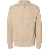 Selected Maglione A Mezza Cerniera Uomini Beige XXL
