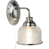 Searchlight Applique Bistro II argento/vetro scanalato