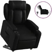 vidaXL Poltrona relax con supporto elettrico in Pelle finta nera