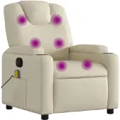 vidaXL Sedia da massaggio in Pelle finta crema