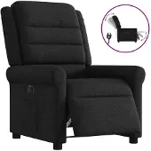 vidaXL Recliner elettrico in tessuto nero