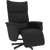 vidaXL Poltrona relax con poggiapiedi in Pelle finta nera