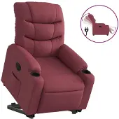 vidaXL Poltrona relax con supporto elettrico in tessuto rosso vino