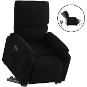 vidaXL Poltrona relax con supporto elettrico in tessuto nero