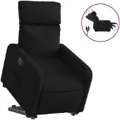 vidaXL Poltrona relax con supporto elettrico in tessuto nero