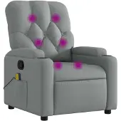 vidaXL Sedia da massaggio in tessuto grigio chiaro