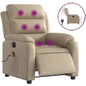 vidaXL Sedia da massaggio elettrica Cappuccino-Marrone Ecopelle