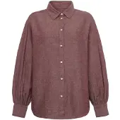 KnowledgeCotton Apparel Women's Fisbone Flanel Camicetta Donna (XL, marrone)