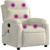vidaXL Sedia per massaggi in velluto crema