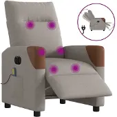 vidaXL Sedia da Massaggio Elettrica Tessuto Taupe