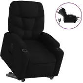 vidaXL Poltrona relax con supporto elettrico in tessuto nero