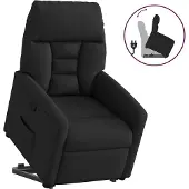 vidaXL Poltrona relax con ausilio per l'alzata in tessuto nero