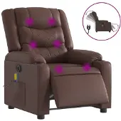 vidaXL Sedia da massaggio elettrica in Pelle finta marrone