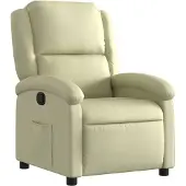 vidaXL Poltrona relax crema in vera pelle