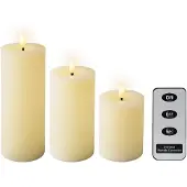 Lumineo Luce Decorativa 72698 Wax Candle 3 Unità