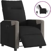 vidaXL Recliner elettrico in tessuto nero