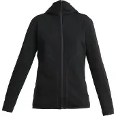 Icebreaker Women's 560 RealFleece Elemental II L/S Zip Hoodie Felpa di merino con cappuccio Donna (S, nero)
