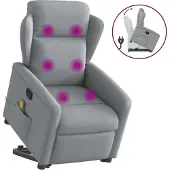 Syfax Poltrona Elettrica Reclinabile Grigio Chiaro in Tessuto