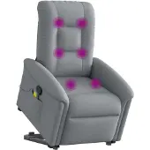 Syfax Poltrona Elettrica Reclinabile Grigio Chiaro in Tessuto