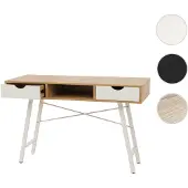 Mendler Scrivania HWC-E92, scrivania per ufficio, struttura 3D 120x60cm ~ marrone naturale bianco