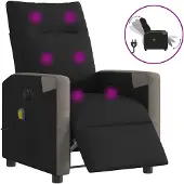 vidaXL Sedia da massaggio elettrica in tessuto nero