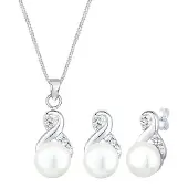 Elli Set di gioielli 'Infinity' argento / bianco perla