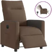 vidaXL Poltrona relax elettrica in tessuto marrone