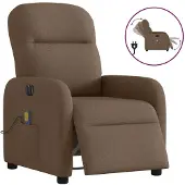 vidaXL Sedia da massaggio elettrica in tessuto marrone