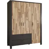 Harper Armadio BRAGA WD 166x214x58 cm grigio Armadio ad ante battenti