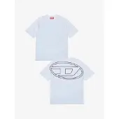Diesel T-shirt in cotone con logo Oval D