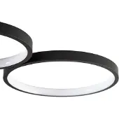LINDBY Plafoniera LED Evengeline, nero, alluminio, 88 cm