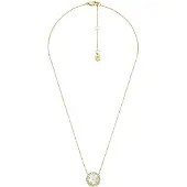 Fossil Beautiful gold-plated Collana con mother-of-pearl and crystals JF04865710