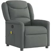 vidaXL Sedia da massaggio in tessuto grigio scuro