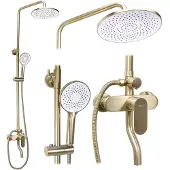 REA Set Doccia Drop Brush Gold