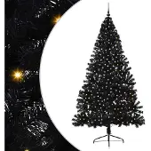 vidaXL Albero di Natale artificiale preilluminato nero 240 cm PVC