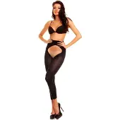 Glamory Collant 'Breeze 60 Ouvert Microfaser Fußlose Strumpfhose' nero