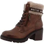 Mustang Stivaletto stringato 'Leila' beige / marrone / castano