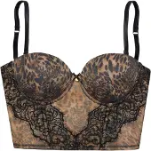 LASCANA Corsetto marrone / broccato / nero