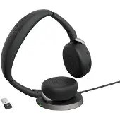Jabra Cuffie Wireless Evolve2 65 Flex Uc Stereo + Wireless Charger Usb-a