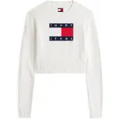 Tommy Hilfiger Tjw Sparkle Flag Sweater Off White Taglia: XS | Maglioni a maglia Outlet | Donna | Bianco