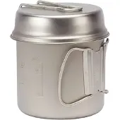 Snow Peak - Casserole de bivouac 1,4 L - Titanium Trek 1400 in Legno - Grigio