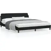 vidaXL Struttura letto "Dover" nero 180x200 cm in tessuto