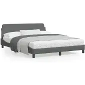 vidaXL Struttura letto "Dover" grigio scuro 160x200 cm tessuto