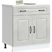 vidaXL Base cucina Kalmar cemento grigio materiale legno