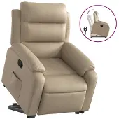 vidaXL Poltrona relax con ausilio per l'alzata cappuccino-marrone in Pelle finta