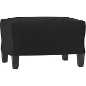 vidaXL Poltrona con sgabello nero 60 cm in Pelle finta